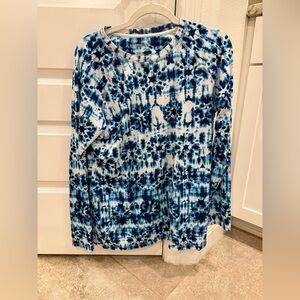 Reel Legends Keep It Cool Long Sleeve Performance Shirt Blue Tie Dye L